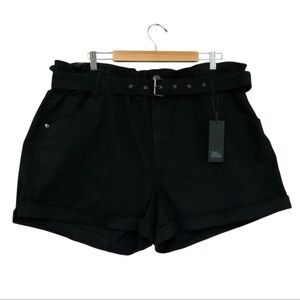 City Chic Women's Plus Size 22 Black Harley High Rise Denim Breeze Short…